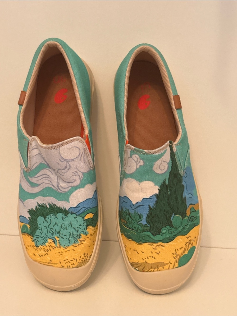 ART on your feet!!!VAN GOGH WHEATFIELD WITH CYPRESSES TOLEDO WOMEN